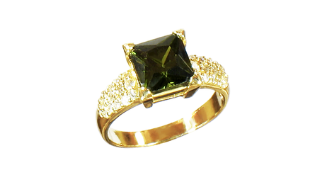 кц164 Кольцо в золоте с квадратным фианитом