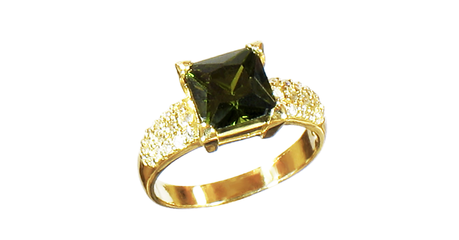 кц164 Кольцо в золоте с квадратным фианитом