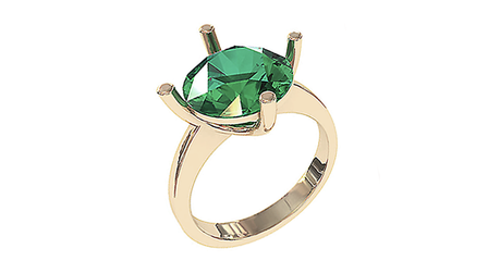 кц176 Золотое кольцо с крупным фианитом.