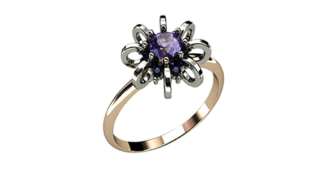 кц177 Золотое кольцо «Цветок»