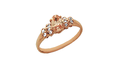 кц179 Золотое кольцо с цветными фианитами.