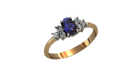 кц180 Лёгкое колечко с фианитами