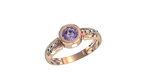 кц185 Золотое кольцо с фианитами