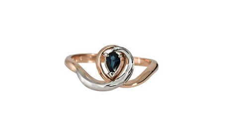 кц200 Золотое кольцо «Груша» в завитках