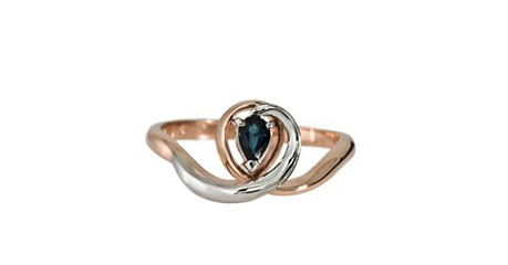 кц200 Золотое кольцо «Груша» в завитках