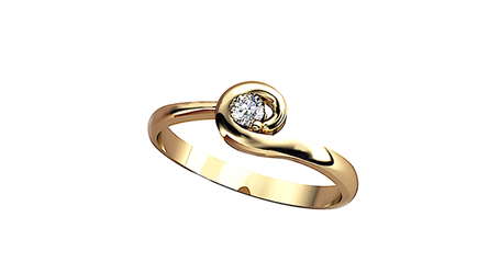 кц202 Милое колечко с фианитом