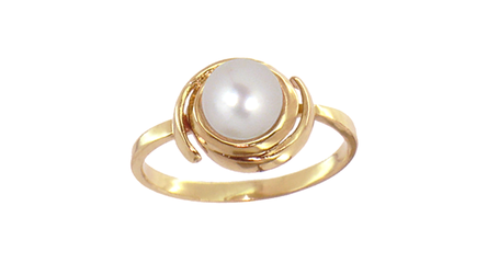 кц218 Нежное колечко с жемчужинкой