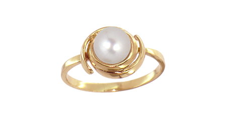 кц218 Нежное колечко с жемчужинкой