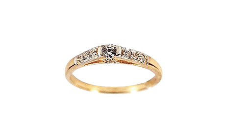 кц226 Нежное кольцо из золота с фианитами