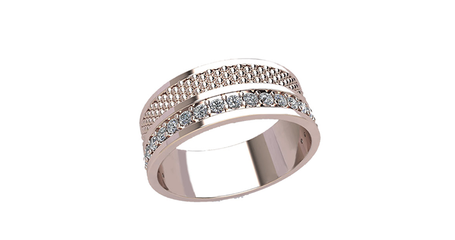 кц245 Золотое кольцо с дорожкой из фианитов.