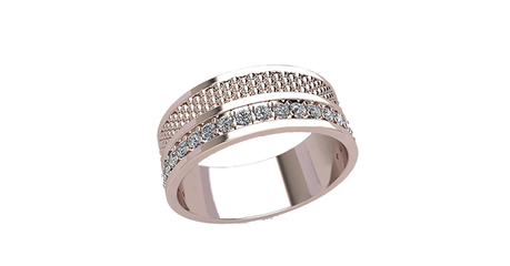 кц245 Золотое кольцо с дорожкой из фианитов.