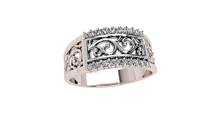 кц246 Золотое кольцо с ажурной вставкой.