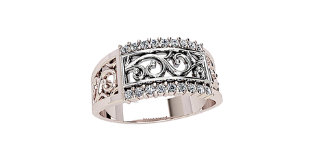 кц246 Золотое кольцо с ажурной вставкой.