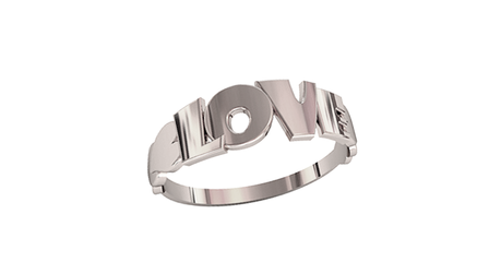 кц250 Кольцо с надписью «LOVE» 