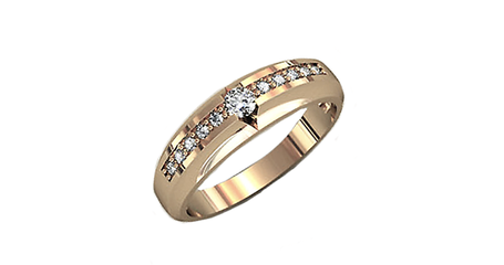 кц265 Золотое кольцо с фианитами