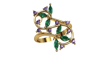 кц274 Модное кольцо летнего сезона с фианитами.