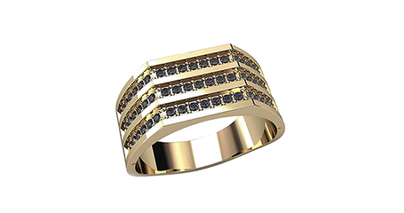 кц286 Стильное золотое кольцо с мелкими фианитами