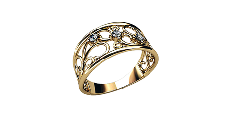 кц294 Лёгкий ажур в золотом кольце