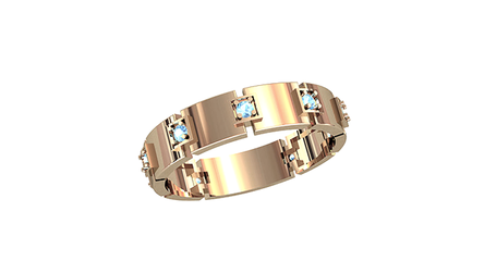 кц301 Кольцо в виде браслета с камнями 