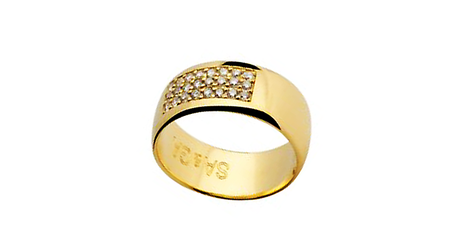 кц305 Классика в золотом кольце с фианитами