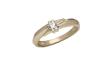 кц318 Золотое кольцо с фианитом.