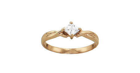 кц326 Кольцо из золота с квадратным камнем 