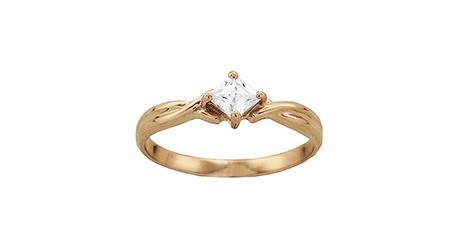 кц326 Кольцо из золота с квадратным камнем 