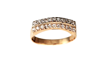 кц331 Золотое кольцо с фианитами