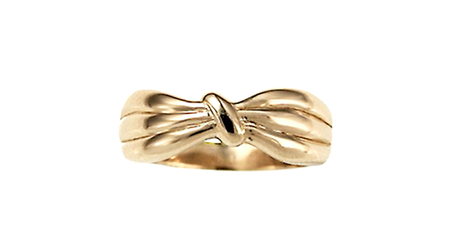 кц334 Золотое кольцо в форме банта