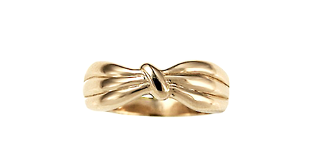 кц334 Золотое кольцо в форме банта