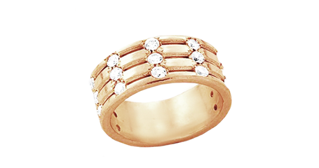 кц342 Массивное золотое кольцо с фианитами.