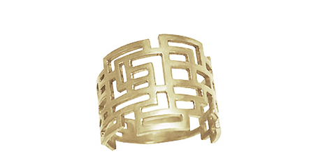 кц344 Кольцо геометрической формы без камней.