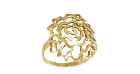 кц352 Ажурный цветок в золотом кольце