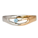 кц390 Двухцветное золотое кольцо с фианитом
