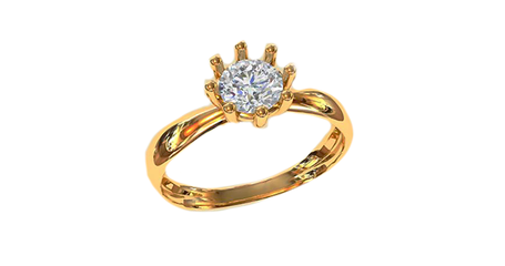 кб002 Нарядное кольцо-солитер под бриллиант 