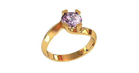 кб005 Изогнутая шинка в золотом кольце.