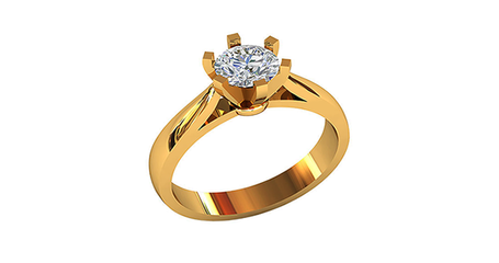 кб008 Изысканное кольцо под бриллиант в золоте.