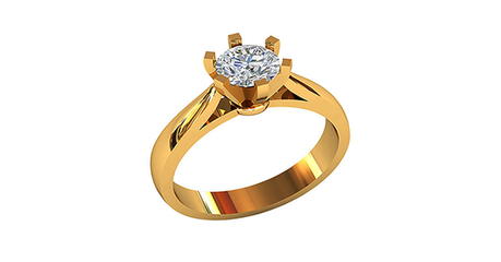 кб008 Изысканное кольцо под бриллиант в золоте.