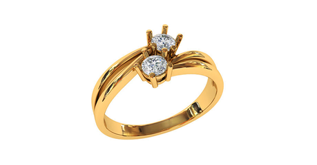 кб016 Кольцо из золота «Поцелуйчик».