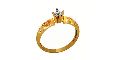 кб022 Кольцо ажурное «Золотые узоры».