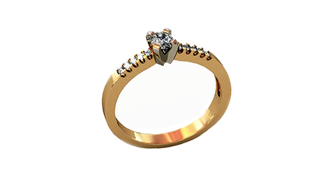 кб025 Золотое кольцо для предложения.