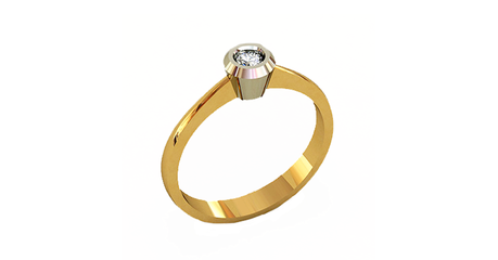 кб030 Стильное кольцо  из комбинированного золота.