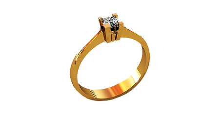 кб034 Кольцо из золота под бриллиант 