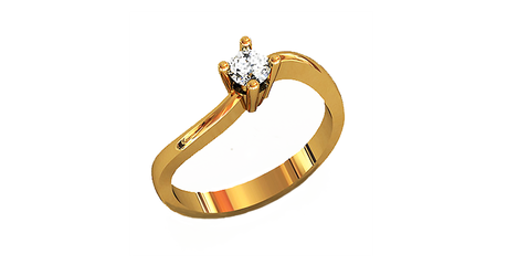 кб035 Оригинальное золотое кольцо под бриллиант 