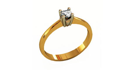 кб041 Кольцо для предложения руки и сердца 