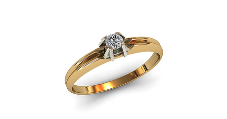 кб046 Кольцо под бриллиант (удобная посадка камня) 