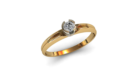 кб049 Кольцо с необычным кастом под бриллиант.