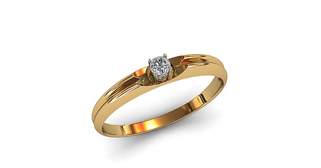 кб054 Кольцо из золота под бриллиант (удобная посадка камня).