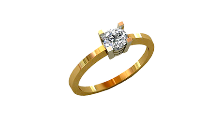 кб060 Нежное золотое колечко под бриллиант 