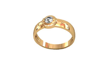 кб061 Широкое золотое кольцо.